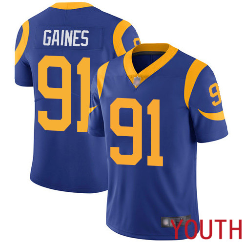 Los Angeles Rams Limited Royal Blue Youth Greg Gaines Alternate Jersey NFL Football 91 Vapor Untouchable
